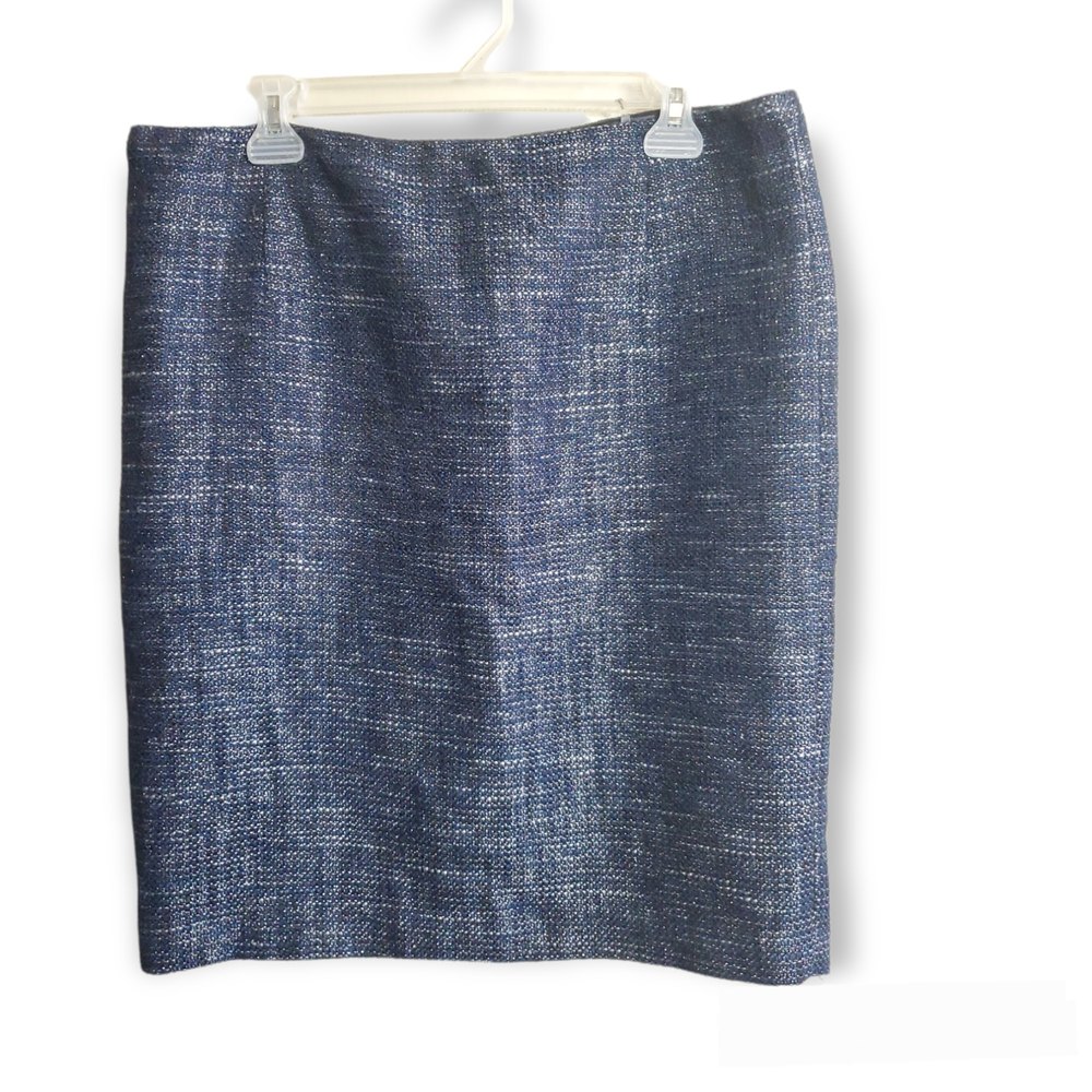 Tahari Size 14 pencil lined Baskets Weave black,navy, skirt